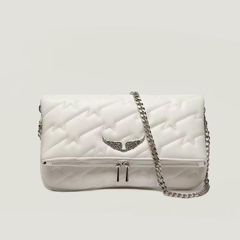 Fashion Designer Women's Handbags Bag ZV Wings Diamond-ironing Shoulder Bag Messenger Sheepskin Leather Crossbody Two Chain Ladies Clutch Hasp Bags, White
Fashion Designer Women's Handbags Bag ZV Wings Diamond-ironing Shoulder Bag Messenger Sheepskin Leather Crossbody Two Chain Ladies Clutch Hasp Bags, White