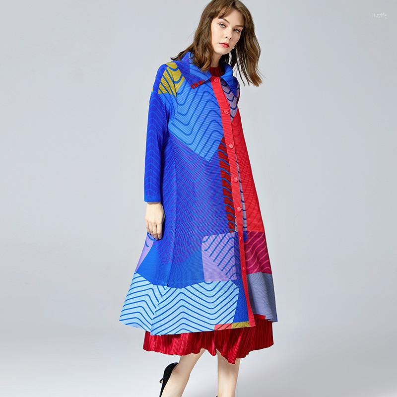 Women's Trench Coats Coat For Women 45-75kg Autumn Winter 2022 Contrast Color Print Turn Down Collar Long Sleeved Miyake Pleats, Yellow
Women's Trench Coats Coat For Women 45-75kg Autumn Winter 2022 Contrast Color Print Turn Down Collar Long Sleeved Miyake Pleats, Yellow