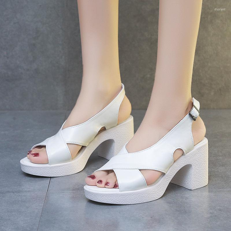 Dress Shoes Summer Thick Heels Sandals Women's Fish Mouth Pumps 2022 Platform 7 CM Ankle Buckle Open Toe Black White Gold Silver
Dress Shoes Summer Thick Heels Sandals Women's Fish Mouth Pumps 2022 Platform 7 CM Ankle Buckle Open Toe Black White Gold Silver