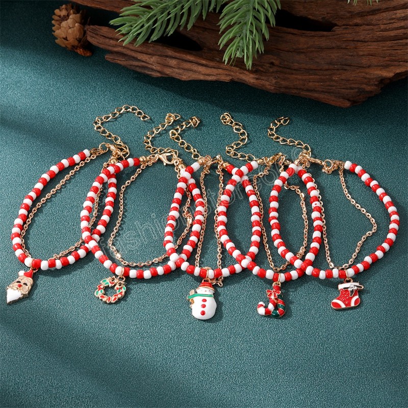Fashion Tree Pendant Bracelet Christmas for Home Happy New Year 2022 Trend Christmas Tree Bracelets Jewelry Gifts