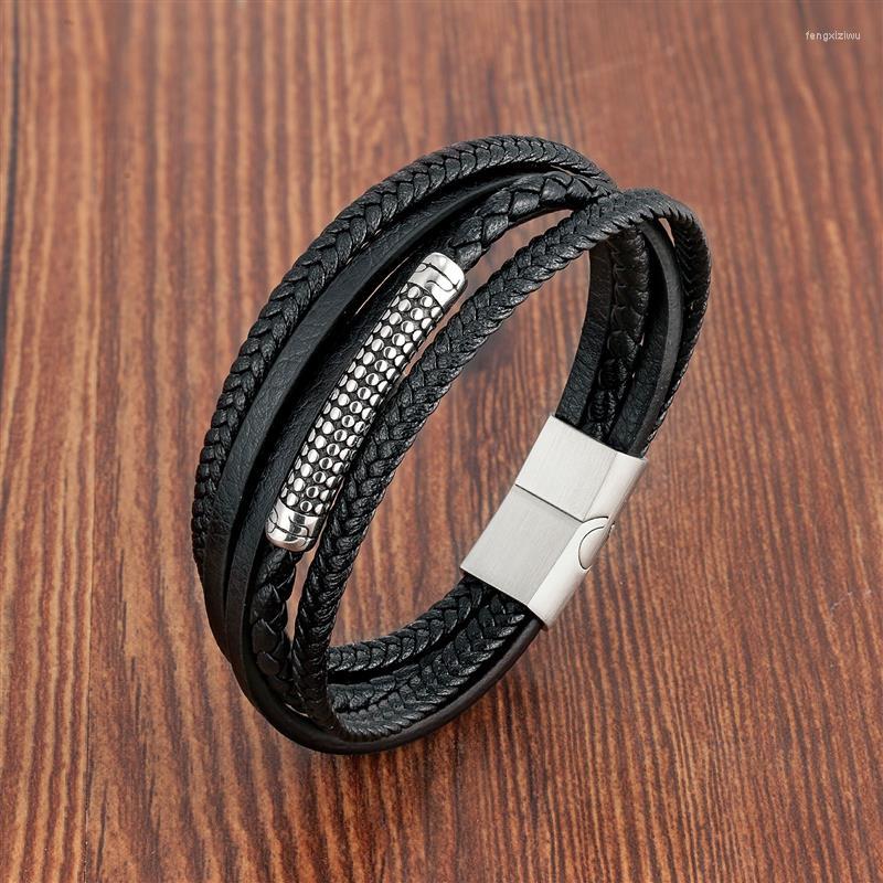 Charm Bracelets Luxury Style Multi-layer Stainless Steel Men's Leather Bracelet Classic Hand-woven Rope Customizable DIY Drop
Charm Bracelets Luxury Style Multi-layer Stainless Steel Men's Leather Bracelet Classic Hand-woven Rope Customizable DIY Drop