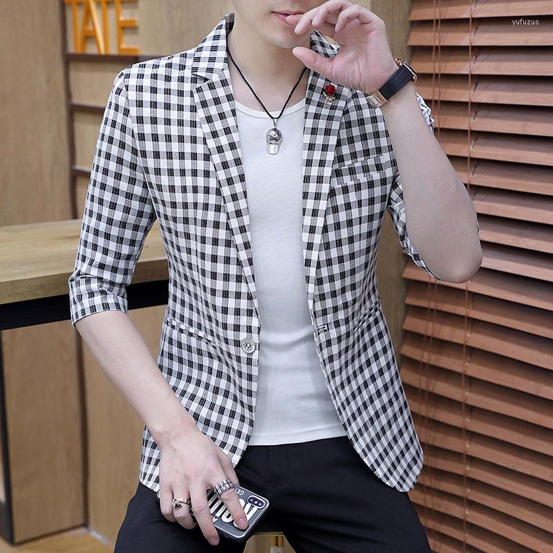 Men's Suits 2022 Men's Midsleeved Plaid Suit Summer Fashion Hair Stylist Handsome Slim With Seven-quarter Sleeves, As shown in figure
Men's Suits 2022 Men's Midsleeved Plaid Suit Summer Fashion Hair Stylist Handsome Slim With Seven-quarter Sleeves, As shown in figure