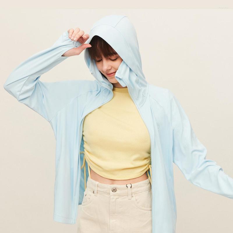 

Women's Jackets OhSunny Women Sun Protection Clothing UPF 50 Summer Anti-UV Skin Coat Hooded Breathable Long Sleeve For Outdoor Sport, Gray