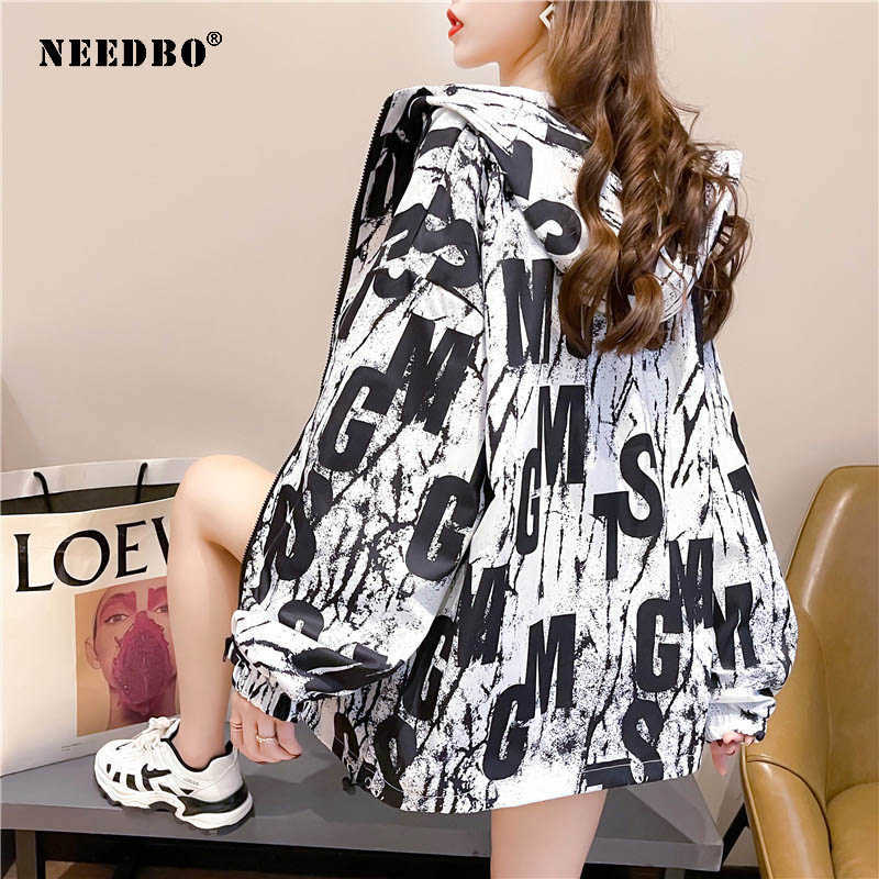 Women's Jackets NEEDBO Women Jacket Fashion Hooded Sunscreen Clothing Loose Coat Female Windbreaker Tops Letter Print Outwear Female 2021 T221008, White
Women's Jackets NEEDBO Women Jacket Fashion Hooded Sunscreen Clothing Loose Coat Female Windbreaker Tops Letter Print Outwear Female 2021 T221008, White