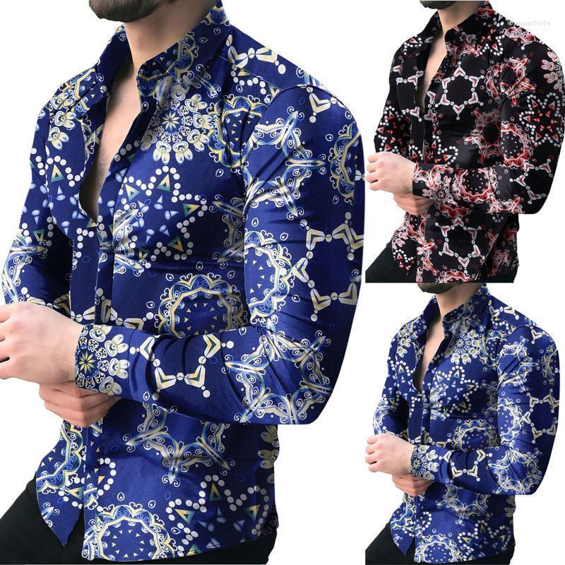 Men's Casual Shirts Men's Geometric Floral Print Shirt Long-Sleeved Button Lapel Fashion, Black
Men's Casual Shirts Men's Geometric Floral Print Shirt Long-Sleeved Button Lapel Fashion, Black