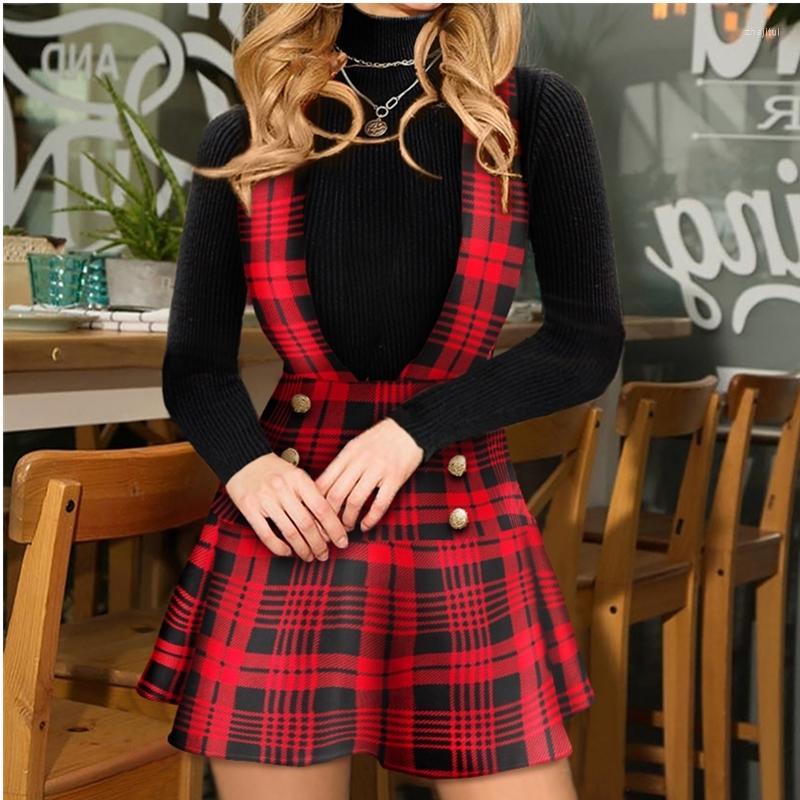Skirts 2022 Year Holiday Plaid Red Short Skirt Preppy Style Button Design Suspender Casual Mini Sexy Women Dress
Skirts 2022 Year Holiday Plaid Red Short Skirt Preppy Style Button Design Suspender Casual Mini Sexy Women Dress