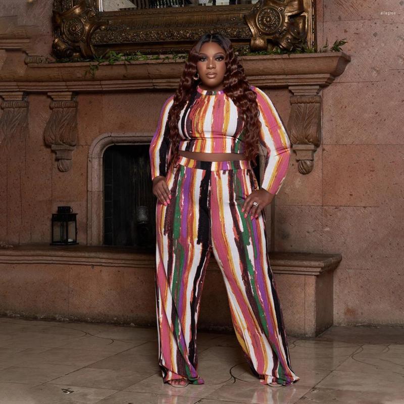 Women's Two Piece Pants Plus Size Women's Suit Autumn Fashion Multi-Color Printing High Waist Gradient Striped Casual Two-Piece
Women's Two Piece Pants Plus Size Women's Suit Autumn Fashion Multi-Color Printing High Waist Gradient Striped Casual Two-Piece