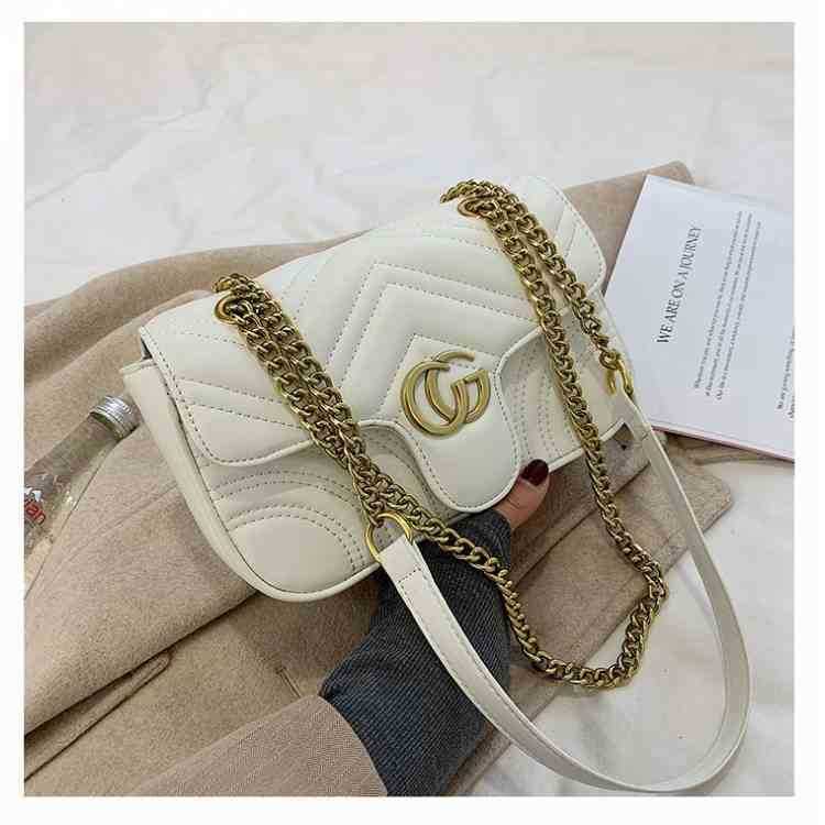 Fashion Bag Bag Super High sense small versatile women's chain single shoulder autum, White
Fashion Bag Bag Super High sense small versatile women's chain single shoulder autum, White