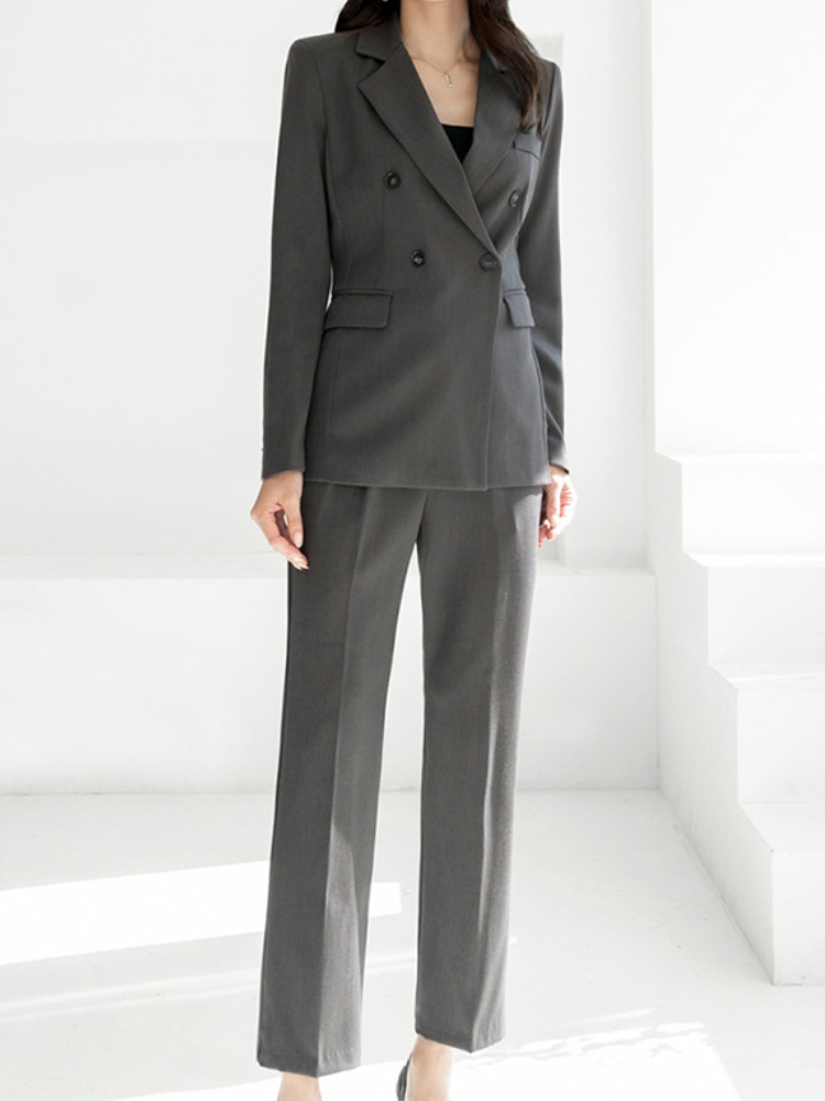 Women's Suits Blazers Elegant Business Trousers Suit For Women Long Sleeve Blazer Jackets Pencil Pantsuit Femme Fashion Casual 2 Pieces Set Outfi