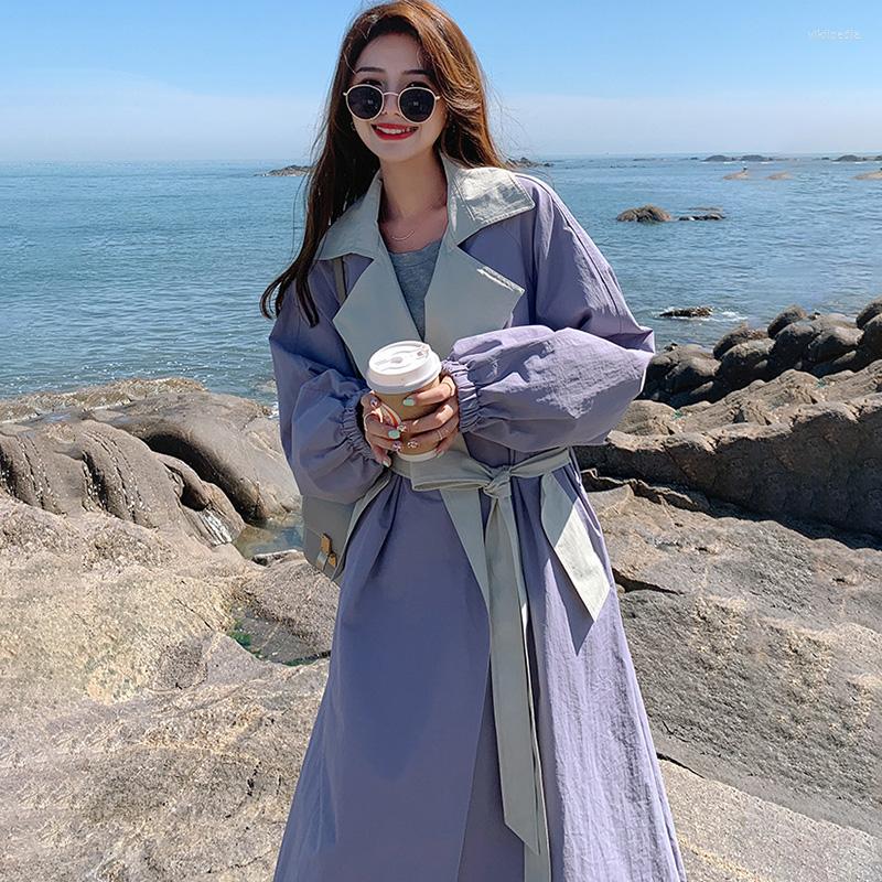 Women' Trench Coats Women' Coat Purple Contrasting Long Spring Autumn Windbreaker Temperament Double-breasted Jacket Female Fashion
Women' Trench Coats Women' Coat Purple Contrasting Long Spring Autumn Windbreaker Temperament Double-breasted Jacket Female Fashion