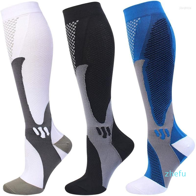 Sports Socks 3 Pairs Compression Stockings Men Women Professional Nursing Football Soccer Cycling Basketball Non-slip