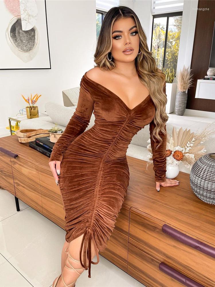 Casual Dresses IDress Drop Velvet Pleated Bodycon Dress Sexy Off Shoulder Long Sleeve Drawstring Elegant Party Club Woman Clothes, Black
Casual Dresses IDress Drop Velvet Pleated Bodycon Dress Sexy Off Shoulder Long Sleeve Drawstring Elegant Party Club Woman Clothes, Black