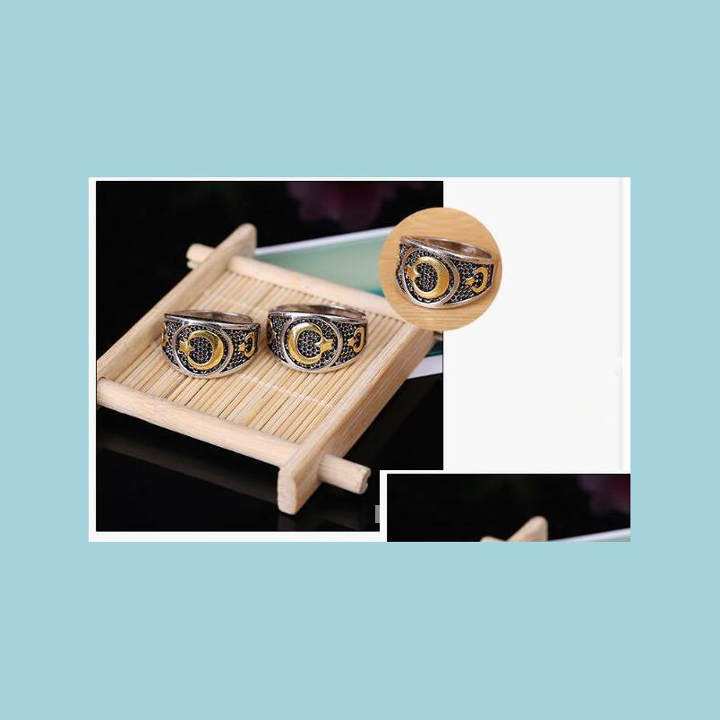 Band Rings Ancient Bronze Moon Star Finger Ring For Men Muslim Islamic Arabic Middle East Religious Jewelry Hip Hop Fashion Lulubaby Dhjm0
Band Rings Ancient Bronze Moon Star Finger Ring For Men Muslim Islamic Arabic Middle East Religious Jewelry Hip Hop Fashion Lulubaby Dhjm0