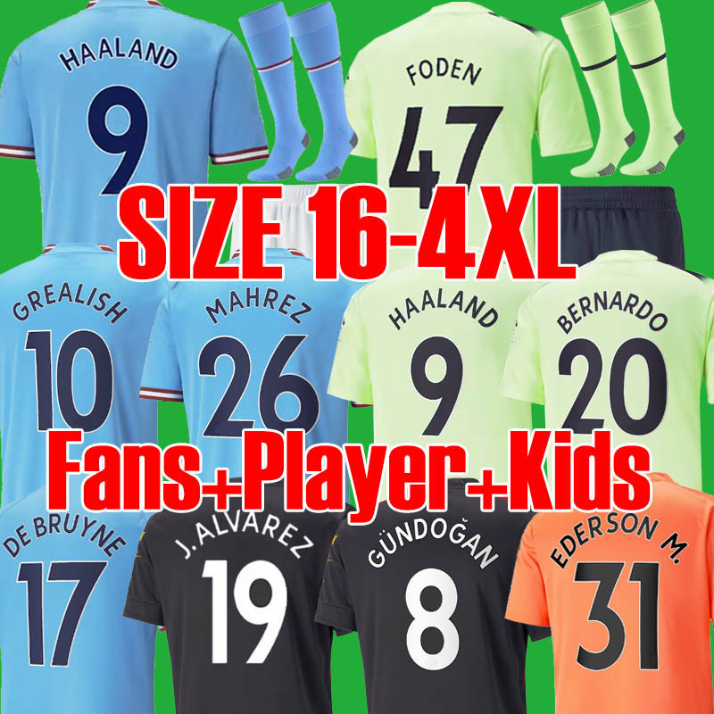 4XL 22 23 HAALAND Soccer Jerseys FODEN GREALISH DE BRUYNE MAHREZ 2022 2023 Fans Player version Short sleeve jersey EDERSON M. Football Shirt Men Kids Kit Sets Uniforms, 22 23 away patch
4XL 22 23 HAALAND Soccer Jerseys FODEN GREALISH DE BRUYNE MAHREZ 2022 2023 Fans Player version Short sleeve jersey EDERSON M. Football Shirt Men Kids Kit Sets Uniforms, 22 23 away patch