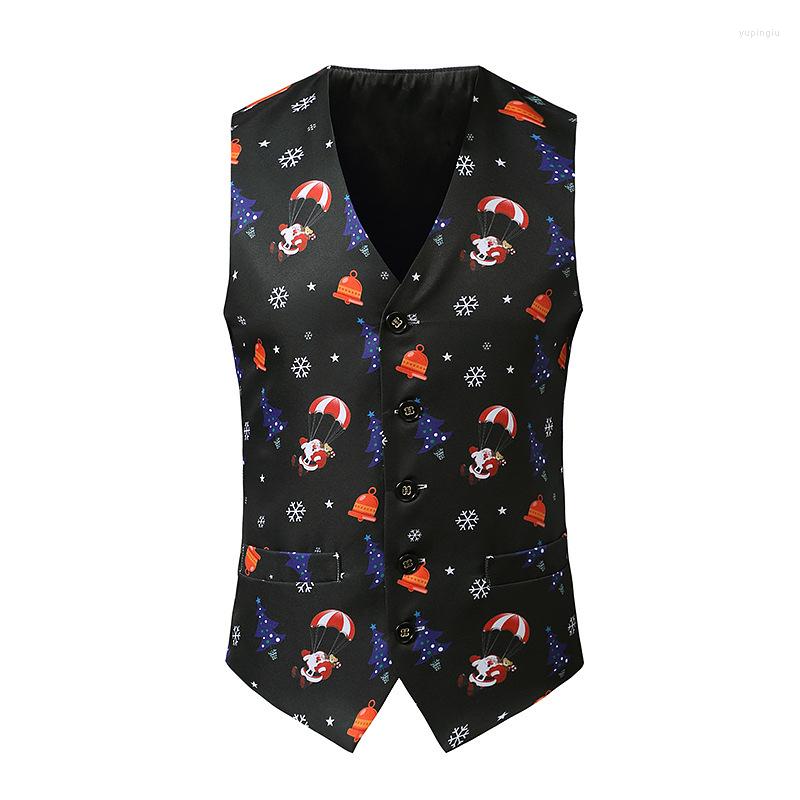 Men' Vests Cute Santa Claus Printed Mens Merry Christmas Suit Men Slim Xmas Party Prom Costume Cosplay Waistcoat, Black
Men' Vests Cute Santa Claus Printed Mens Merry Christmas Suit Men Slim Xmas Party Prom Costume Cosplay Waistcoat, Black