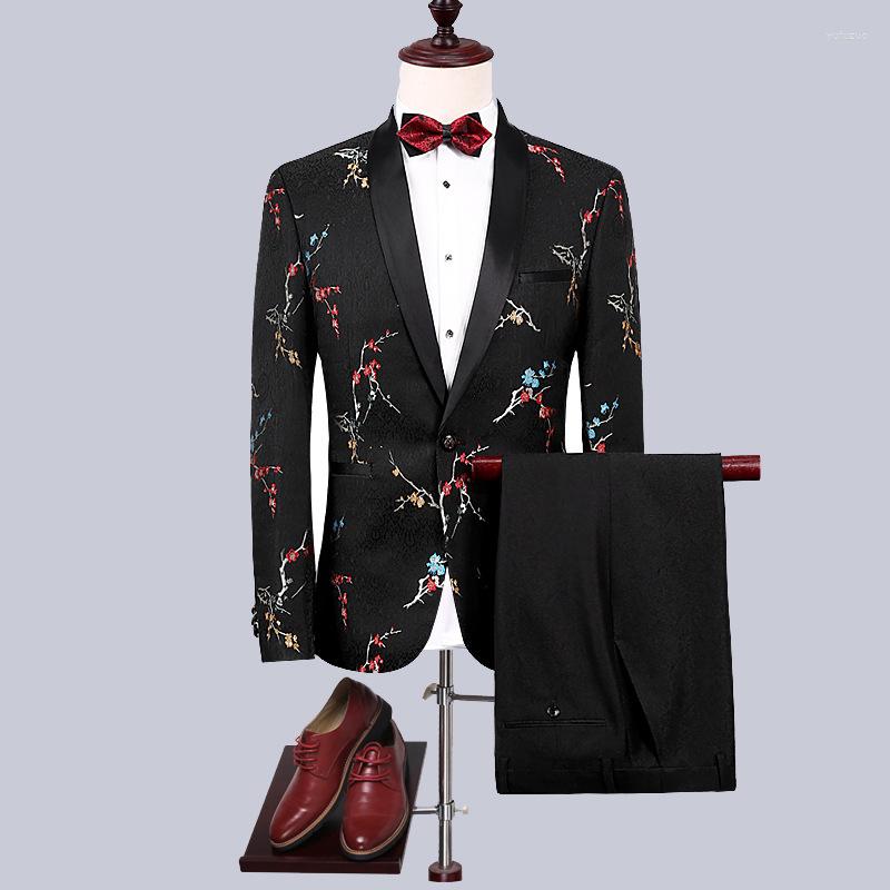 Men's Suits Men's Printed Embroidered Suit 2-Piece Set Slim Clothing Dress Chinese-Style Plum Blossom Leisure, Beige
Men's Suits Men's Printed Embroidered Suit 2-Piece Set Slim Clothing Dress Chinese-Style Plum Blossom Leisure, Beige