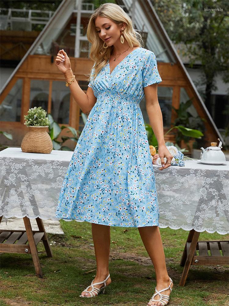 Party Dresses Women' Short Sleeve V Neck Summer Dress Floral Leopard Print Bohemian Sundress Casual Swing Plus SizeParty, Blue 
Party Dresses Women' Short Sleeve V Neck Summer Dress Floral Leopard Print Bohemian Sundress Casual Swing Plus SizeParty, Blue