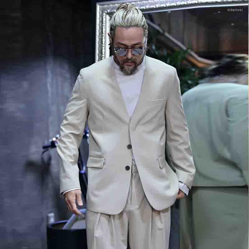Men' Suits Men' Korean Youth Trend Handsome Slim Black Suit Autumn Fashion Collarless Simple Casual Coat, Beige
Men' Suits Men' Korean Youth Trend Handsome Slim Black Suit Autumn Fashion Collarless Simple Casual Coat, Beige
