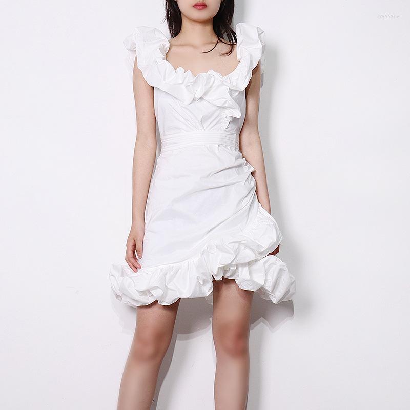 Casual Dresses Black Elegant Dress For Women Square Collar Sleeveless High Waist Asymmetrical Female 2022 Ruffle Office Lady
Casual Dresses Black Elegant Dress For Women Square Collar Sleeveless High Waist Asymmetrical Female 2022 Ruffle Office Lady