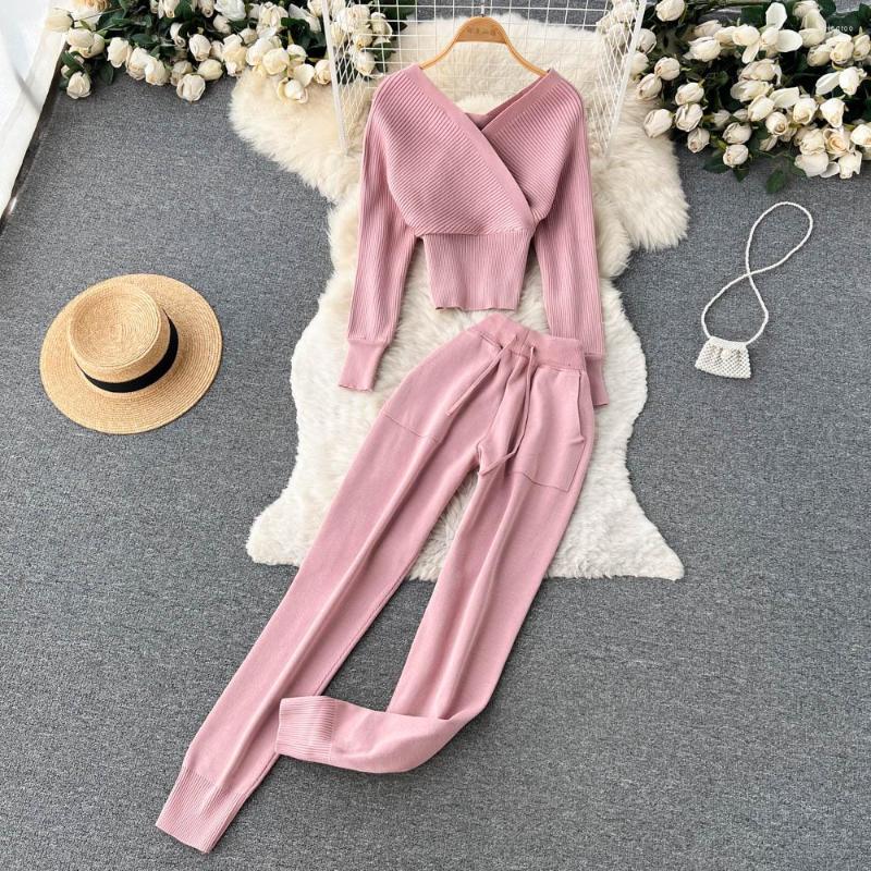Women's Two Piece Pants Amolapha Knitted Tracksuits Clothing Suit Casual V-Neck Short Sweater Elastic Waist Harem Women's Outfit Outwear, Beige
Women's Two Piece Pants Amolapha Knitted Tracksuits Clothing Suit Casual V-Neck Short Sweater Elastic Waist Harem Women's Outfit Outwear, Beige