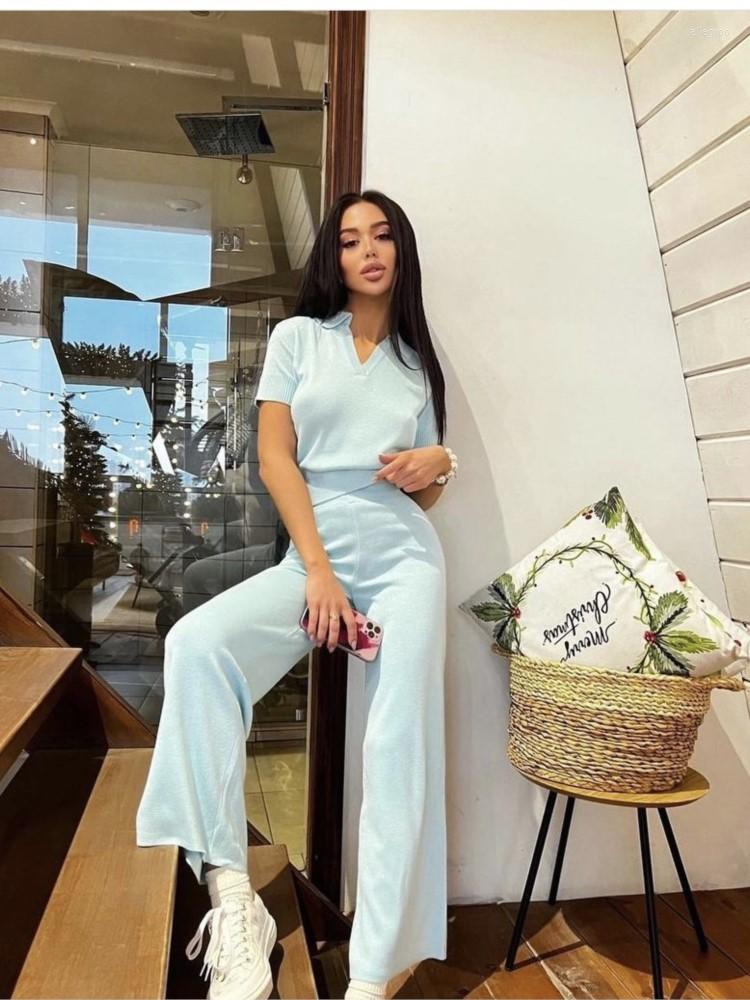 Women' Two Piece Pants Women' Knit Suit 2022 Slim Acrylic Mixed Material Pullover Short Sleeve And Wide Leg 2 Set, Black
Women' Two Piece Pants Women' Knit Suit 2022 Slim Acrylic Mixed Material Pullover Short Sleeve And Wide Leg 2 Set, Black