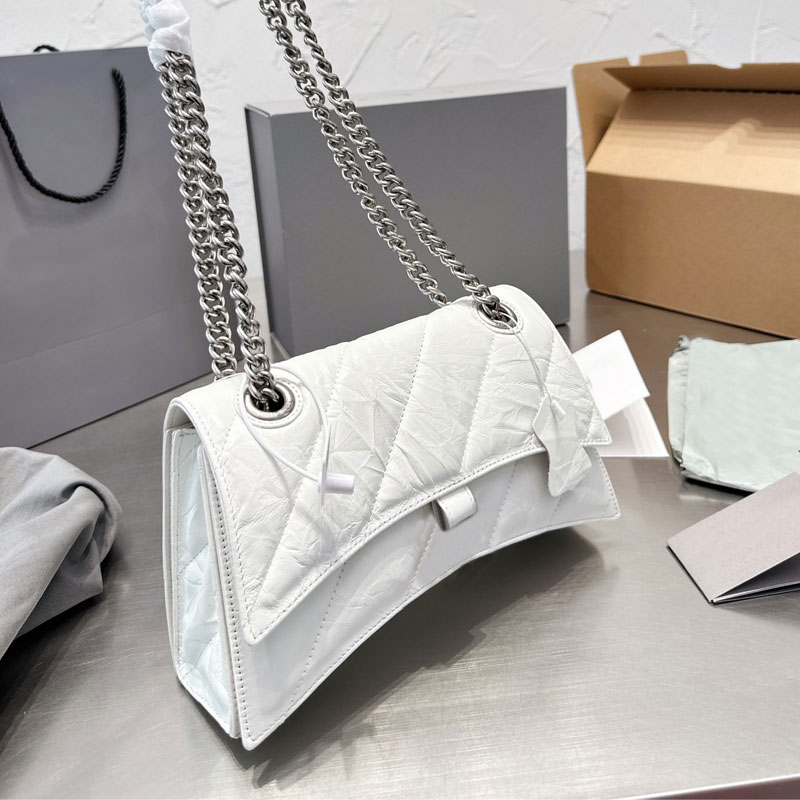 Chain Hourglass Crossbody Bag Half Moon Shoulder Bags Women Handbags Purse Genuine Leather Metal Letters Solid Color Clutch Hand Wallets
Chain Hourglass Crossbody Bag Half Moon Shoulder Bags Women Handbags Purse Genuine Leather Metal Letters Solid Color Clutch Hand Wallets
