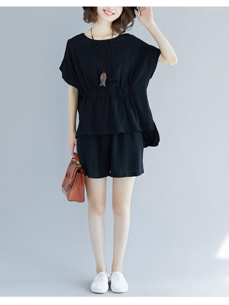 Women's Tracksuits 2022 Spring Summer Cotton Linen Loose Suit Two-piece Round Neck Women's Korean T-shirt Shorts Set Of Two Fashion, Black
Women's Tracksuits 2022 Spring Summer Cotton Linen Loose Suit Two-piece Round Neck Women's Korean T-shirt Shorts Set Of Two Fashion, Black