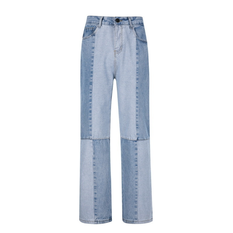 Men's Jeans Men's Wide Leg Jeans Hip Hop Patchwork Denim Trousers High Street Straight Overalls Fashion Long Men Torre Stitching Jeans 22100