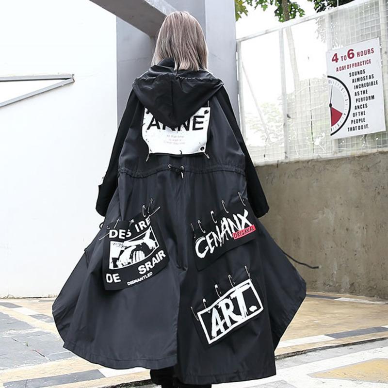 Women's Trench Coats Spliced Size Black Women Fashion Long Print Streetwear Hoodie Casual Female Wide Waisted Coat 2022 Korean Clothes
Women's Trench Coats Spliced Size Black Women Fashion Long Print Streetwear Hoodie Casual Female Wide Waisted Coat 2022 Korean Clothes