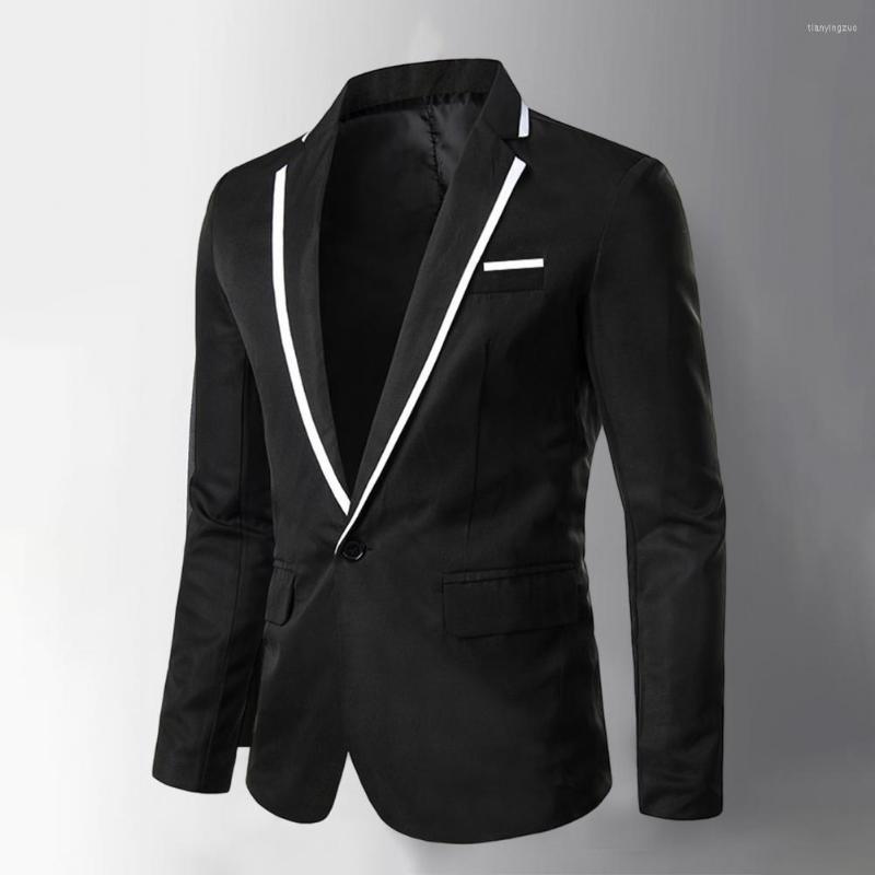 Men's Suits Temperament Casual Non-iron One Button Suit Coat Outwear Color Block For Dating, Black
Men's Suits Temperament Casual Non-iron One Button Suit Coat Outwear Color Block For Dating, Black