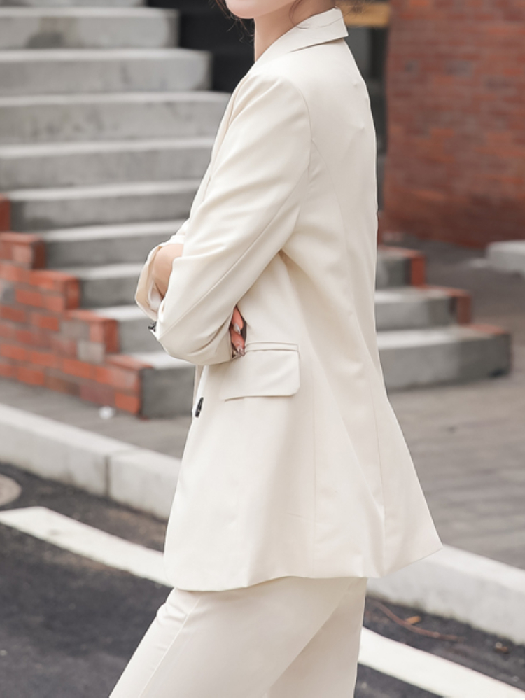 Women's Suits Blazers Women's Spring Elegant Blazer Trousers Pantsuit Casual Jackets Pencil Pants 2 Pieces Set Female Fashion Korean Busines