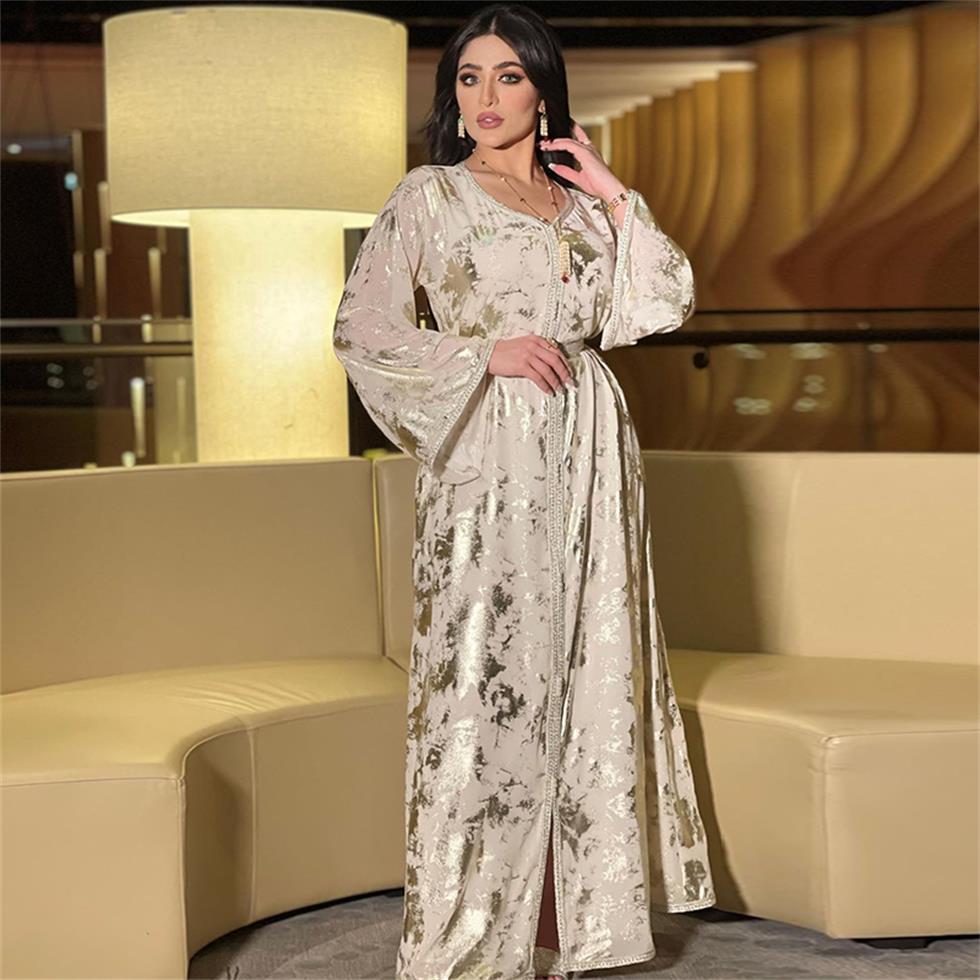 Autumn new Muslim gilt gown women's two-piece dress with belt party BT139, Platinum
Autumn new Muslim gilt gown women's two-piece dress with belt party BT139, Platinum