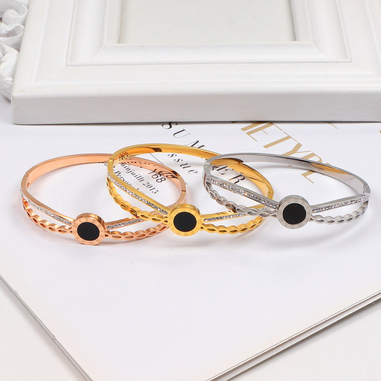 Luxury Nail Roman numerals Diamond Bracelet Women Stainless Steel Rose Gold Couple Bangle Fashion Jewelry Valentine Day Gift for Girlfriend Proposal Wedding
Luxury Nail Roman numerals Diamond Bracelet Women Stainless Steel Rose Gold Couple Bangle Fashion Jewelry Valentine Day Gift for Girlfriend Proposal Wedding