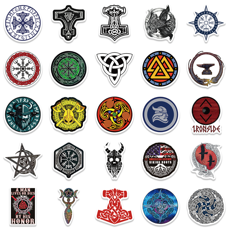 50Pcs Mysterious Viking Totem sticker Pirates Graffiti Stickers for DIY Luggage Laptop Skateboard Motorcycle Bicycle Stickers
