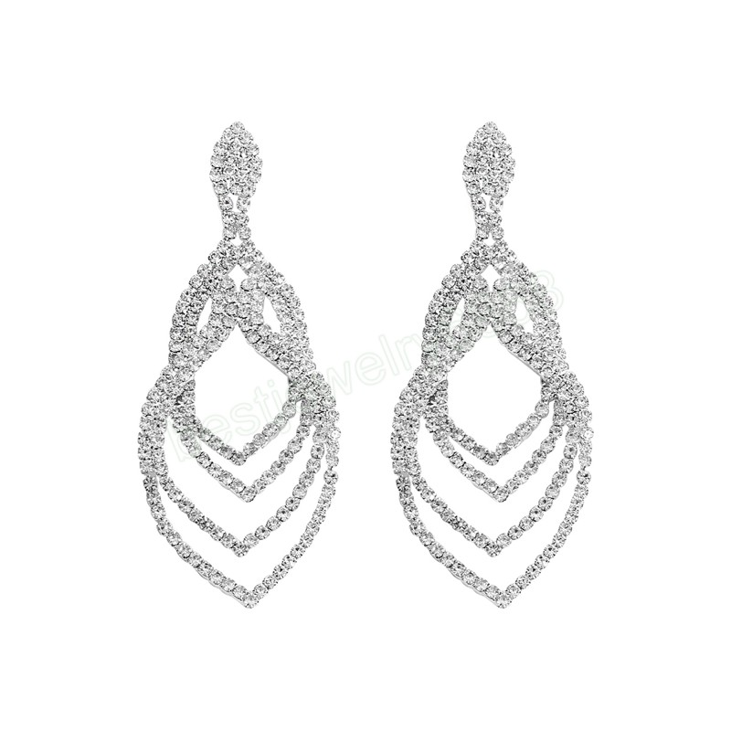 Exaggerated Luxury Full Rhinestone Long Rhombic Dangle Earrings For Women Multilayered Crystal Sparkly Earrings Jewelry
Exaggerated Luxury Full Rhinestone Long Rhombic Dangle Earrings For Women Multilayered Crystal Sparkly Earrings Jewelry