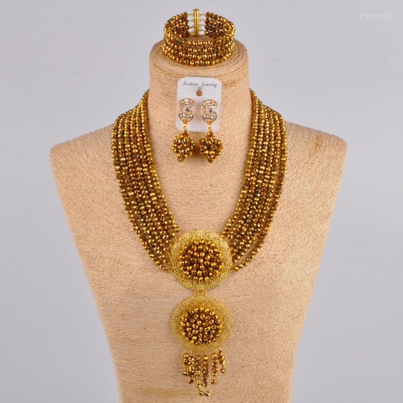 Necklace Earrings Set & Gold Plated African Jewelry Nigerian Wedding Beads Crystal Sets For Women 6CLS01, Picture shown
Necklace Earrings Set & Gold Plated African Jewelry Nigerian Wedding Beads Crystal Sets For Women 6CLS01, Picture shown