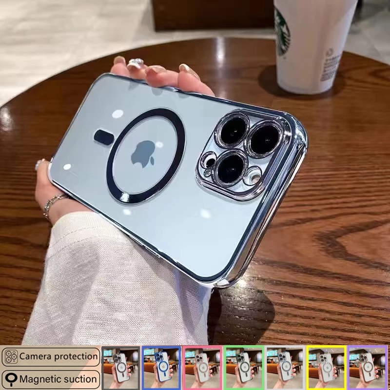Luxury cases Fashion Plating Magnetic For Magsafe Wireless Charger Case For iPhone 14 13 12 11 Pro XS Max X XR 7 8 Plus Silicone Clear Cover
Luxury cases Fashion Plating Magnetic For Magsafe Wireless Charger Case For iPhone 14 13 12 11 Pro XS Max X XR 7 8 Plus Silicone Clear Cover