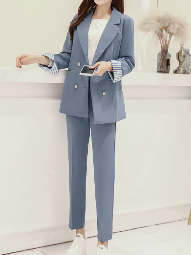 Women's Suits Blazers Women's Spring Elegant Trousers Suit Ladies Casual Business Blazer Pantsuit 2 Pieces Set Female Fashion Korean Clothes