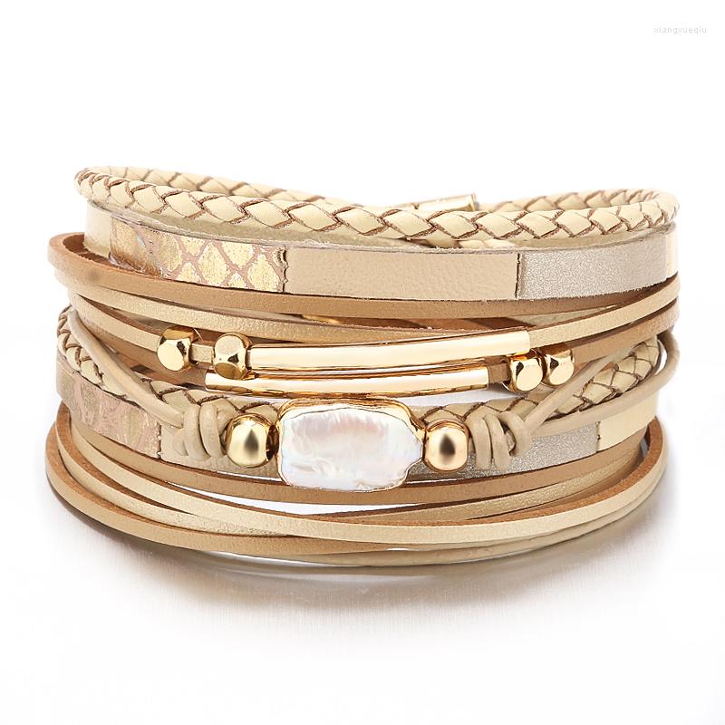 Charm Bracelets ZG Ladies Pearl Leather Bracelet Multilayer Snakeskin Double Circle Fashion Bangle Jewelry 2022 Wholesale
Charm Bracelets ZG Ladies Pearl Leather Bracelet Multilayer Snakeskin Double Circle Fashion Bangle Jewelry 2022 Wholesale