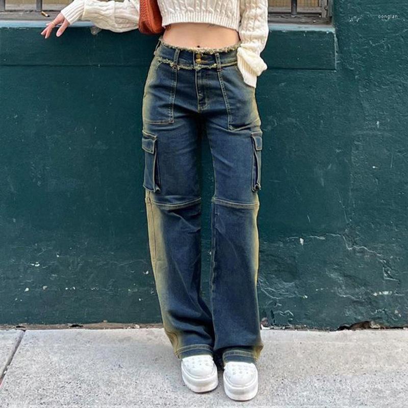 Women' Jeans Retro Style Gradient Color Washed Street Mid Waist Patchwork Pocket Wide Leg Pants Straight Casual Trousers, Blue
Women' Jeans Retro Style Gradient Color Washed Street Mid Waist Patchwork Pocket Wide Leg Pants Straight Casual Trousers, Blue