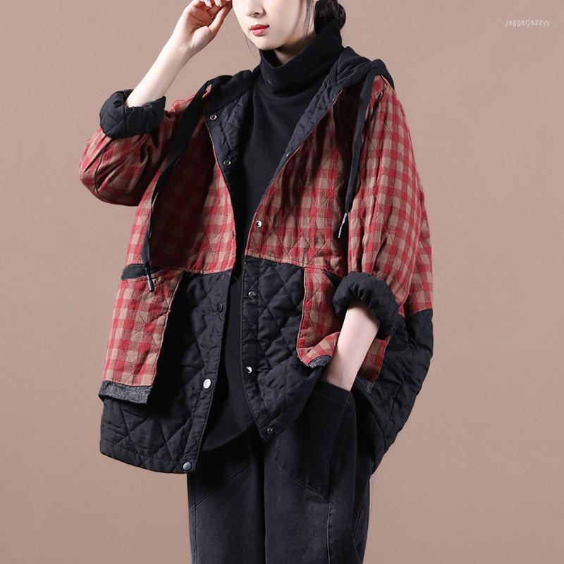 Women's Jackets 2022 Autumn Harajuku Black Loose Jacket Pilot Streetwear Plaid Hooded Women's Print Stitching Chaquetas A06168, Red
Women's Jackets 2022 Autumn Harajuku Black Loose Jacket Pilot Streetwear Plaid Hooded Women's Print Stitching Chaquetas A06168, Red