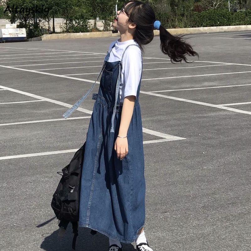 Casual Dresses Sleeveless Dress Women Denim Vintage Preppy Japan Style Loose Simple Mujer Sweet Lovely Summer Streetwear Leisure Chic, Blue-dress
Casual Dresses Sleeveless Dress Women Denim Vintage Preppy Japan Style Loose Simple Mujer Sweet Lovely Summer Streetwear Leisure Chic, Blue-dress