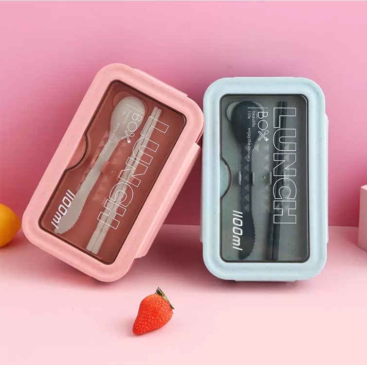 Portable 1100ML Plastic Lunch Box Bento Dinnerware Sets Case Chopsticks Spoons Microwae Heating Leak-Proof Food Storage Container Tableware, Multi
Portable 1100ML Plastic Lunch Box Bento Dinnerware Sets Case Chopsticks Spoons Microwae Heating Leak-Proof Food Storage Container Tableware, Multi