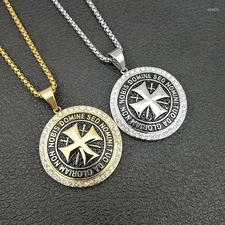 Pendant Necklaces Fashion Knights Templar Necklace Titanium Steel Gold Plated Diamond Cross Double Sword And
Pendant Necklaces Fashion Knights Templar Necklace Titanium Steel Gold Plated Diamond Cross Double Sword And