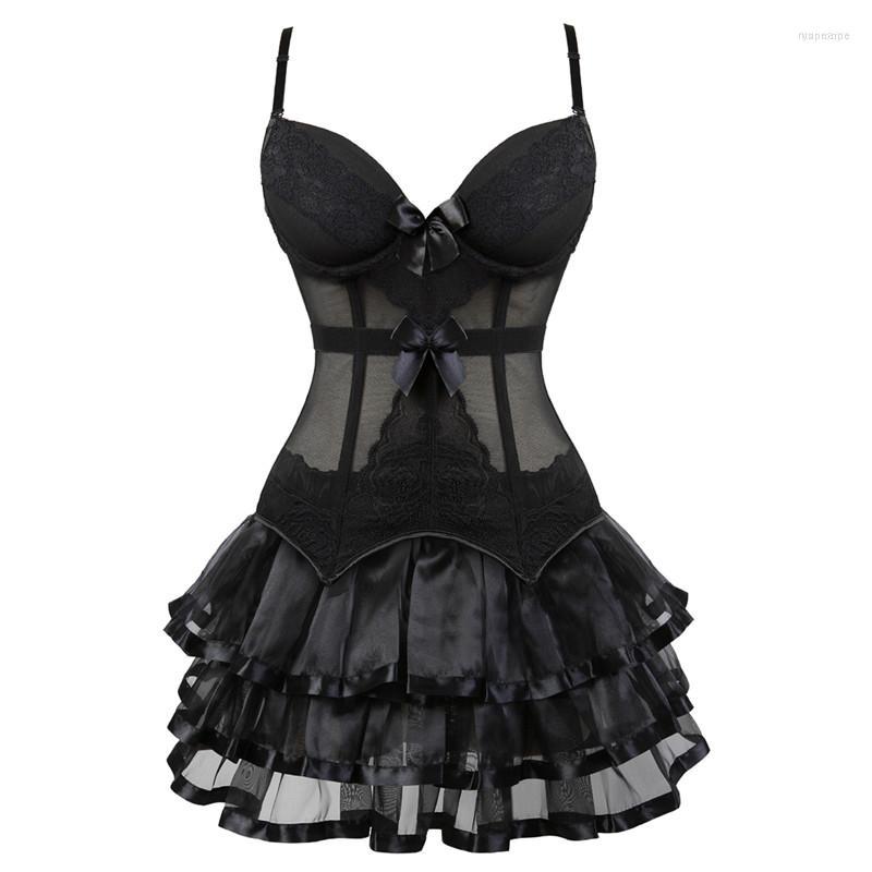 Bustiers & Corsets Burlesque Corset Dress With Straps Gothic Bustier Corselet Skirt Set Tutu Victorian Fashion Korsefor Women Vintage, Black
Bustiers & Corsets Burlesque Corset Dress With Straps Gothic Bustier Corselet Skirt Set Tutu Victorian Fashion Korsefor Women Vintage, Black