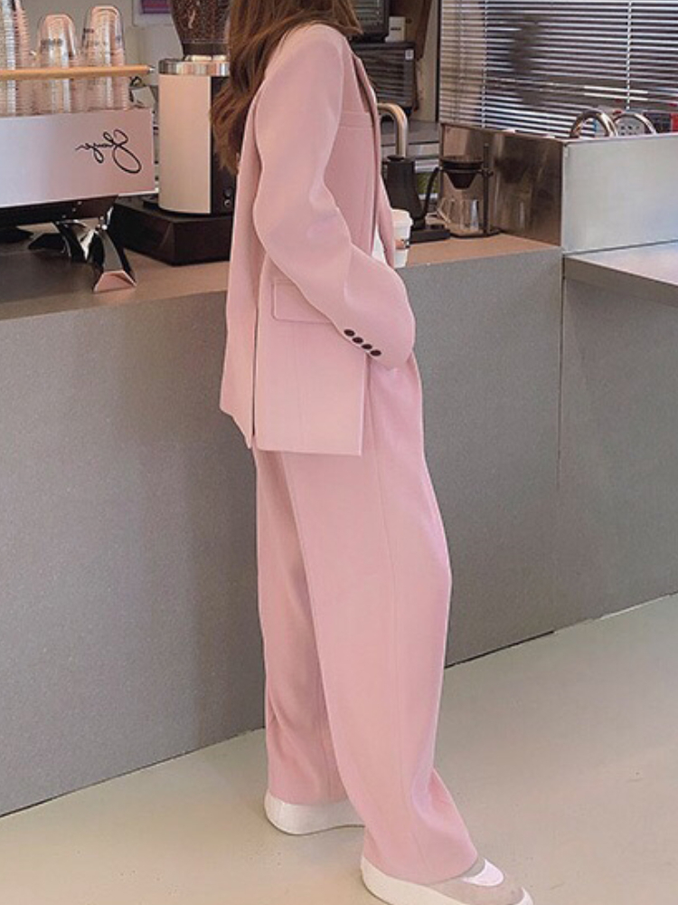 Women's Suits Blazers Autumn Casual Plus Size Women Business Trousers Suit Loose Vintage Elegant White Blazer Pantsuit Femme Fashion Clothes Two 