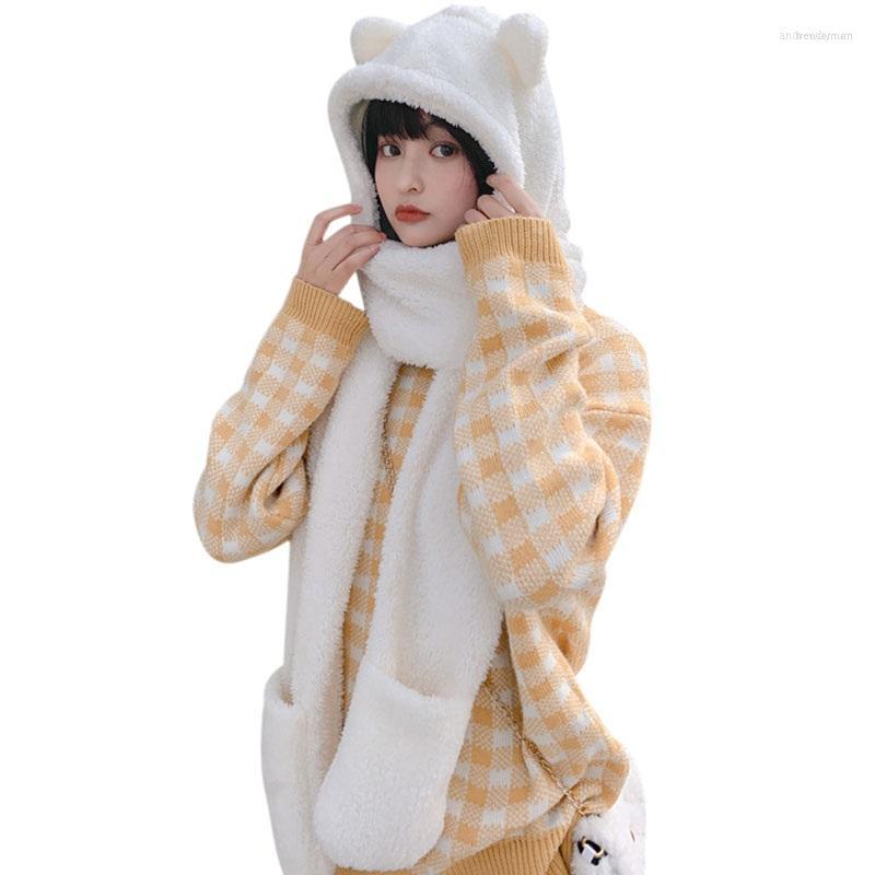 Berets Winter Women Novelty Caps Warm Cute Bear Ear Hat Casual Plush Scarf Gloves Set Solid Fleece AZXS1
Berets Winter Women Novelty Caps Warm Cute Bear Ear Hat Casual Plush Scarf Gloves Set Solid Fleece AZXS1