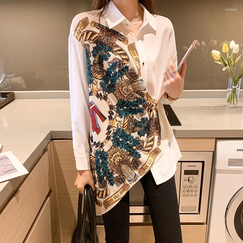 Women' Blouses 2022 Women' Retro Print Irregular Tailoring Stitching Long-sleeved Loose Street Blouse, Color
Women' Blouses 2022 Women' Retro Print Irregular Tailoring Stitching Long-sleeved Loose Street Blouse, Color