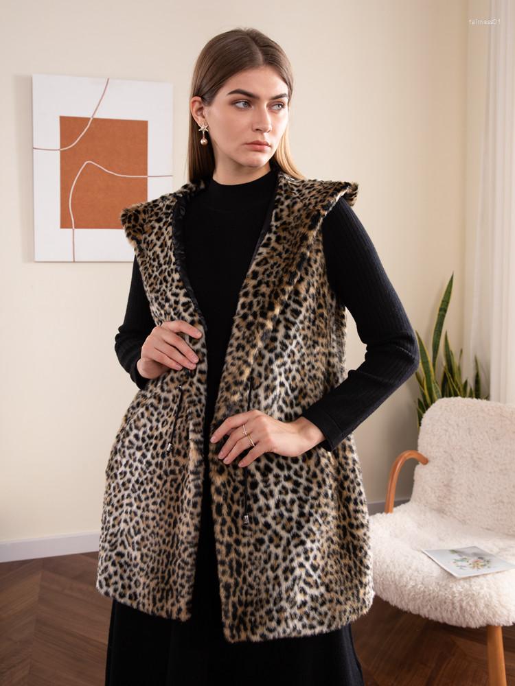 Women's Fur Korean Women's Long Waistcoat Vest Leopard Print Sleeveless Jackets With Hood Vests Woman Spring Winter 2022
Women's Fur Korean Women's Long Waistcoat Vest Leopard Print Sleeveless Jackets With Hood Vests Woman Spring Winter 2022