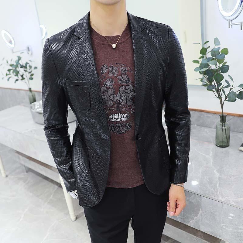 Men's Suits Fashion Blazer Mens Night Club Stage Faux Leather Jacket Singer Suit Costume Slim Fit Clothing For Men Casual Jackets, Black1
Men's Suits Fashion Blazer Mens Night Club Stage Faux Leather Jacket Singer Suit Costume Slim Fit Clothing For Men Casual Jackets, Black1